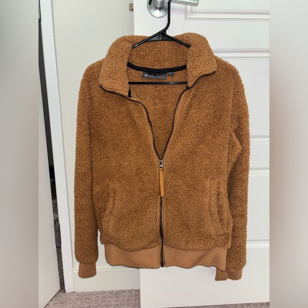 Cozy Brown Zip Up Sherpa Jacket